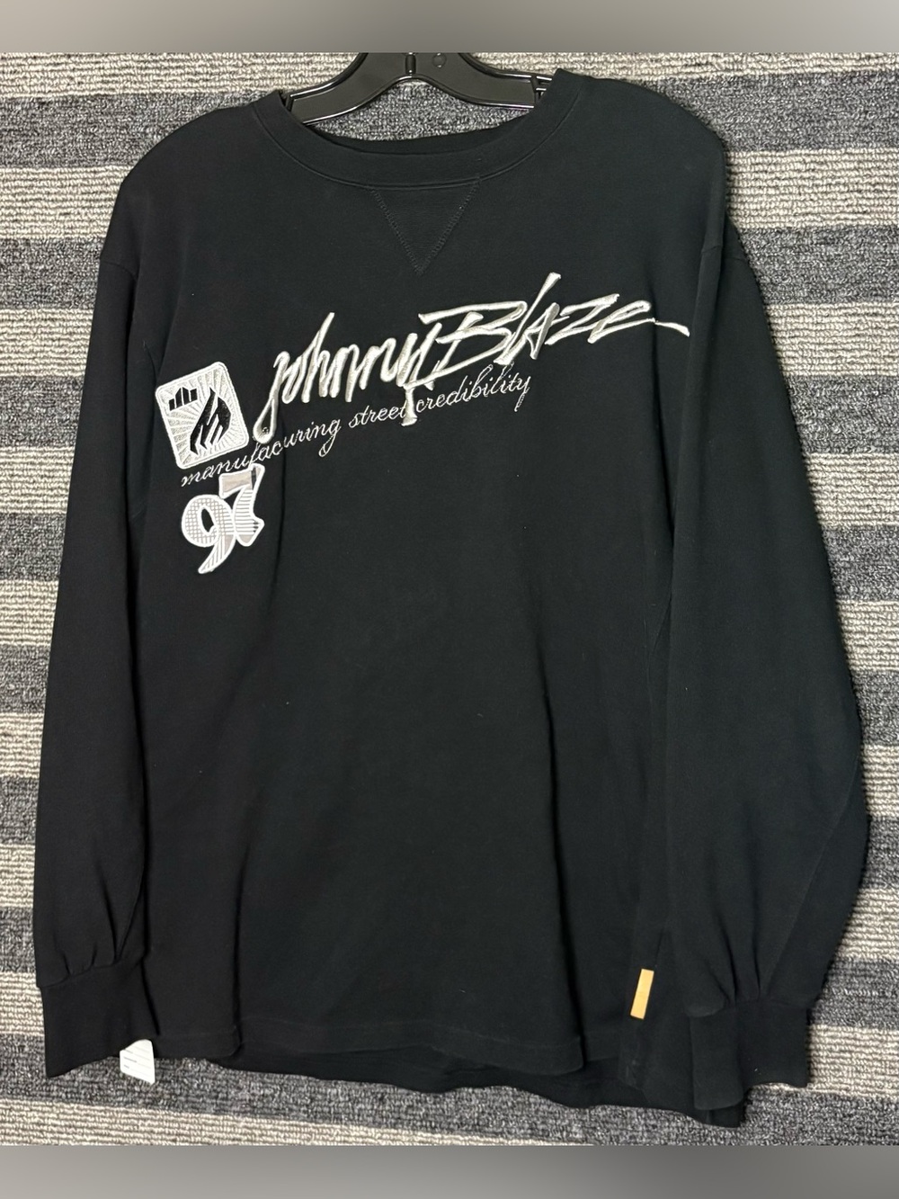 Vintage 90’s Johnny Blaze Black Pullover Crewneck Sweatshirt Men’s Large EUC